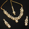 White Color Imitation Pearl Kundan Necklace With Earring & Maang Tikka For Women (KN99WHT)