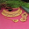 Gold Color Choker Kundan Polki Necklace Set (KPN178GLD)