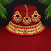Red Color Choker Kundan Polki Necklace Set (KPN178RED)