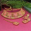 Pink Color Choker Kundan Polki Necklace Set (KPN181PNK)