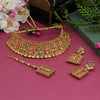 Peach Color Choker Kundan Polki Necklace Set (KPN182PCH)