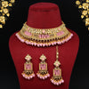 Pink Color Choker Kundan Polki Necklace Set (KPN184PNK)