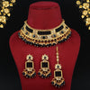 Black Color Choker Kundan Polki Necklace Set (KPN186BLK)