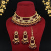 Maroon Color Choker Kundan Polki Necklace Set (KPN186MRN)