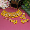 Yellow Color Choker Kundan Polki Necklace Set (KPN186YLW)