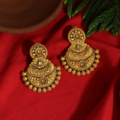 Gold Color Matte Gold Earrings (MGE160GLD)