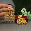 Rani Color Matte Gold Temple Earrings (MGE162RNI)