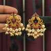 Maroon Color Matte Gold Earrings (MGE165MRN)