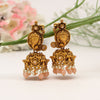 Peach Color Matte Gold Big Jhumka Temple Earrings (MGE190PCH)