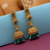 Green Color Matte Gold Earrings (MGE209GRN)