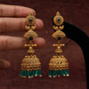 Green Color Matte Gold Earrings (MGE209GRN)