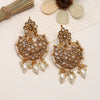 White Color Matte Gold Earrings (MGE213WHT)