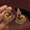 Green Color Matte Gold Earrings (MGE214GRN)