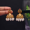 Rani & Green Color Matte Gold Earrings (MGE227RNIGRN)