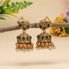 Green Color Matte Gold Earrings (MGE228GRN)