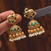 Green Color Matte Gold Earrings (MGE228GRN)