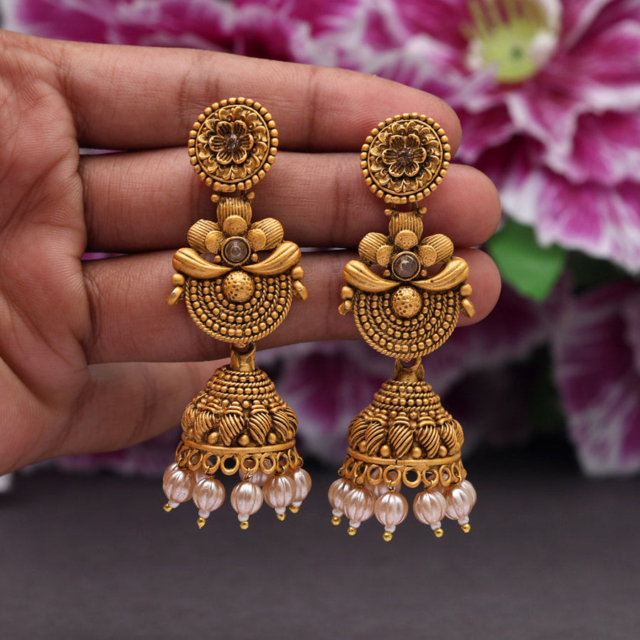 Shop Matte Gold Plated Square Earrings by JOHORI INDIA at House of  Designers – HOUSE OF DESIGNERS