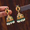 Green Color Matte Gold Earrings (MGE233GRN)