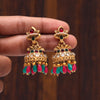Rani & Green Color Matte Gold Earrings (MGE234RNIGRN)