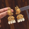White Color Matte Gold Temple Earrings (MGE243WHT)