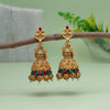 Rani & Green Color Rajwadi Matte Gold Earrings (MGE246RNIGRN)
