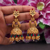Rani & Green Color Rajwadi Matte Gold Earrings (MGE246RNIGRN)