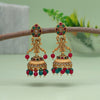 Rani & Green Color Rajwadi Matte Gold Earrings (MGE253RNIGRN)