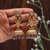 Rani & Green Color Rajwadi Matte Gold Earrings (MGE253RNIGRN)