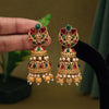 Rani & Green Color Matte Gold Earrings (MGE263RNIGRN)