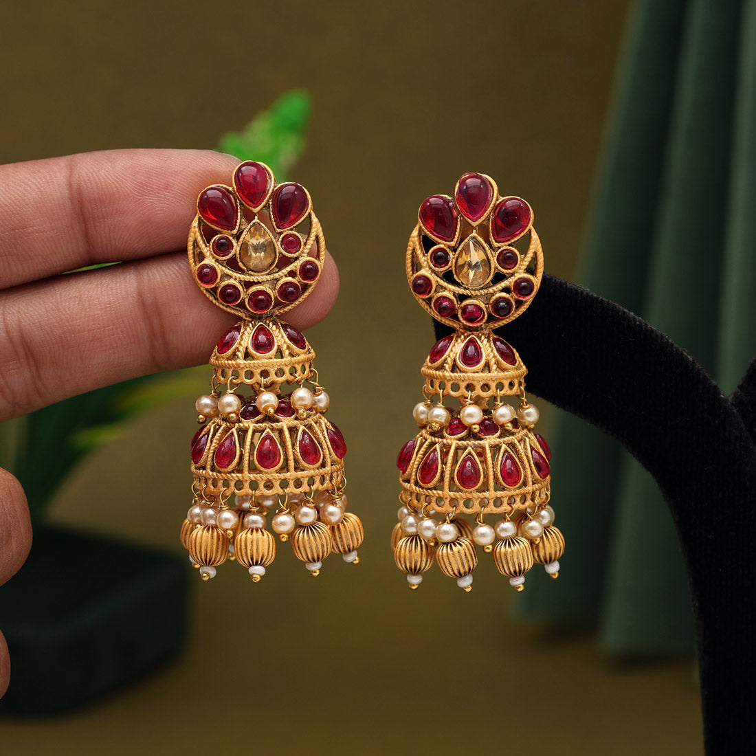 Rani Color Matte Gold Earrings (MGE263RNI)