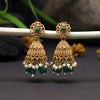 Green Color Matte Gold Earrings (MGE267GRN)