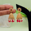 Rani Color Rajwadi Matte Gold Earrings (MGE267RNI)
