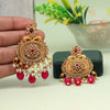 Rani Color Rajwadi Matte Gold Earrings (MGE268RNI)