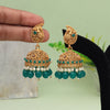 Green Color Matte Gold Earrings (MGE272GRN)