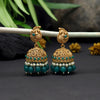 Green Color Matte Gold Earrings (MGE272GRN)