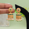 Green Color Matte Gold Earrings (MGE275GRN)