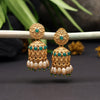 Green Color Matte Gold Earrings (MGE275GRN)
