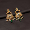 Green Color Matte Gold Earrings (MGE277GRN)