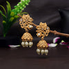 White Color Matte Gold Earrings (MGE278WHT)