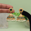 Green Color Matte Gold Jhumka Earrings (MGE286GRN)