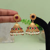 Rani & Green Color Matte Gold Jhumka Earrings (MGE286RNIGRN)