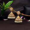 White Color Matte Gold Jhumka Earrings (MGE286WHT)