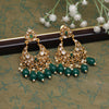 Green Color Matte Gold Earrings (MGE292GRN)