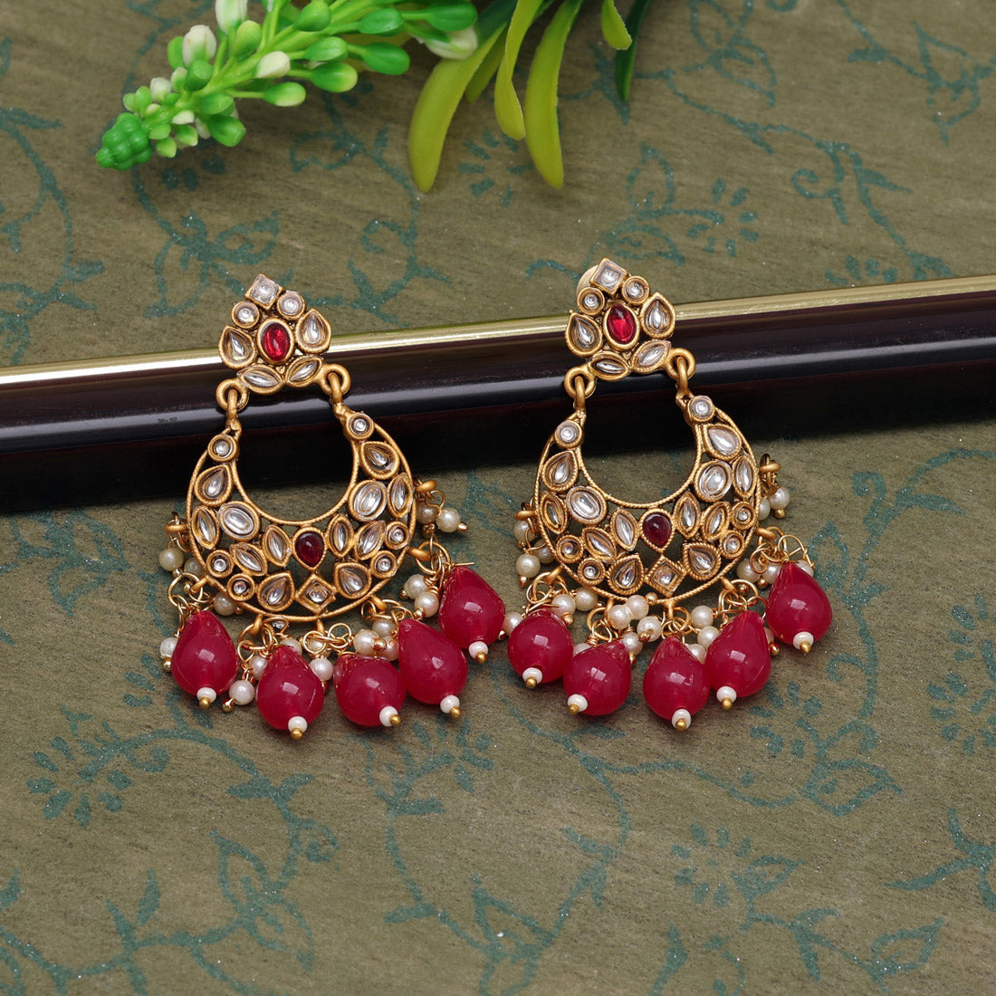 Rani Color Matte Gold Earrings (MGE292RNI)
