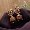Rani & Green Color Matte Gold Earrings (MGE296RNIGRN)