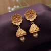 Pink Color Matte Gold Earrings (MGE298PNK)