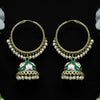Green Color Beads Meenakari Earrings (MKE1080GRN)