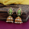 Pista Green Color Kundan Meenakari Earrings (MKE1193PGRN)
