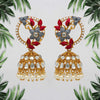 Rani Color Kundan Meenakari Earrings (MKE1194RNI)