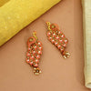 Dark Peach Color Kundan Meenakari Earrings (MKE1198DPCH)
